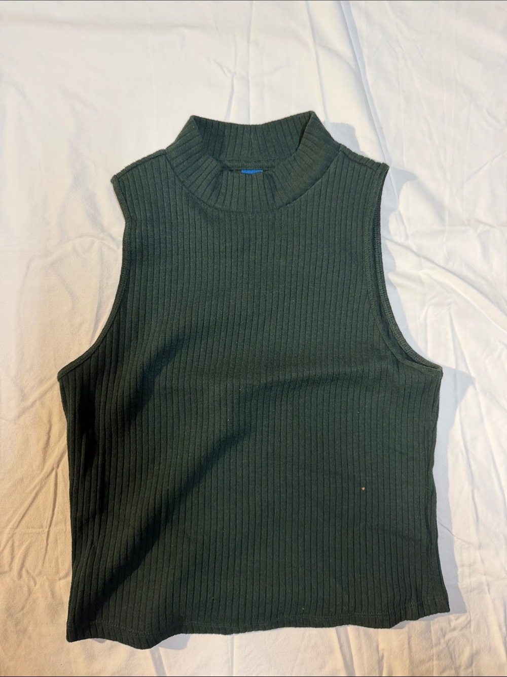 Old Navy Ribbed Mock Neck Tank - Dark Green
